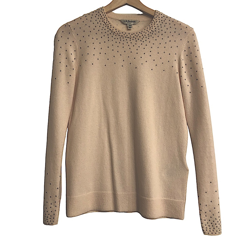 LK Bennet embellished Sweater in Cream